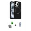 MARSİLYAN™- iPhone 16 Pro Kılıf Yankı Form Serisi - Siyah Joko Magic 5D Cam + Raze Metal Kamera Lens - SH