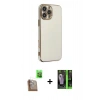 MARSİLYAN™- iPhone 16 Pro Kılıf Yankı Serisi - Şeffaf 360 Full Body Arka Koruyucu + Raze Metal Kamera Lens - CLTM
