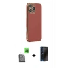 MARSİLYAN™- iPhone 16 Pro Kılıf Yankı Serisi - Siyah 3D Antistatik Hayalet Cam Ekran Koruyucu + Raze Metal Kamera Lens - SH