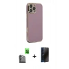 MARSİLYAN™- iPhone 16 Pro Kılıf Yankı Serisi - Siyah 3D Antistatik Hayalet Cam Ekran Koruyucu + Raze Metal Kamera Lens - SH