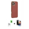 MARSİLYAN™- iPhone 16 Pro Kılıf Yankı Serisi - Siyah 3D Antistatik Mat Seramik Nano Ekran Koruyucu + Raze Metal Kamera Lens - BZ