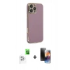 MARSİLYAN™- iPhone 16 Pro Kılıf Yankı Serisi - Siyah 3D Antistatik Mat Seramik Nano Ekran Koruyucu + Raze Metal Kamera Lens - BZ