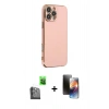 MARSİLYAN™- iPhone 16 Pro Kılıf Yankı Serisi - Siyah 3D Antistatik Mat Seramik Nano Ekran Koruyucu + Raze Metal Kamera Lens - SH