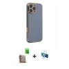 MARSİLYAN™- iPhone 16 Pro Kılıf Yankı Serisi - Siyah 3D Antistatik Seramik Nano Ekran Koruyucu + Raze Metal Kamera Lens - CLTM