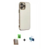 MARSİLYAN™- iPhone 16 Pro Kılıf Yankı Serisi - Siyah 3D Antistatik Seramik Nano Ekran Koruyucu + Raze Metal Kamera Lens - CLTM