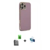 MARSİLYAN™- iPhone 16 Pro Kılıf Yankı Serisi - Siyah 3D Antistatik Seramik Nano Ekran Koruyucu + Siyah Raze Metal Kamera Lens