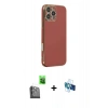 MARSİLYAN™- iPhone 16 Pro Kılıf Yankı Serisi - Siyah 3D Antistatik Seramik Nano Ekran Koruyucu + Siyah Raze Metal Kamera Lens