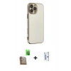 MARSİLYAN™- iPhone 16 Pro Kılıf Yankı Serisi - Siyah Bilvis 0.18mm Plus Cam Ekran Koruyucu + Raze Metal Kamera Lens - CLTM