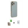 MARSİLYAN™- iPhone 16 Pro Kılıf Yankı Serisi - Siyah Bilvis 0.18mm Plus Cam Ekran Koruyucu + Raze Metal Kamera Lens - CLTM