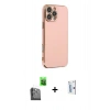 MARSİLYAN™- iPhone 16 Pro Kılıf Yankı Serisi - Siyah Bilvis 0.18mm Plus Cam Ekran Koruyucu + Raze Metal Kamera Lens - SH