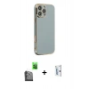 MARSİLYAN™- iPhone 16 Pro Kılıf Yankı Serisi - Siyah Bilvis 0.18mm Plus Cam Ekran Koruyucu + Raze Metal Kamera Lens - SH