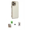 MARSİLYAN™- iPhone 16 Pro Kılıf Yankı Serisi - Siyah Bilvis 3D Cam Ekran Koruyucu + Raze Metal Kamera Lens - CLTM