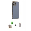 MARSİLYAN™- iPhone 16 Pro Kılıf Yankı Serisi - Siyah Bilvis 3D Cam Ekran Koruyucu + Raze Metal Kamera Lens - CLTM