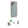 MARSİLYAN™- iPhone 16 Pro Kılıf Yankı Serisi - Siyah Bilvis 3D Cam Ekran Koruyucu + Raze Metal Kamera Lens - CLTM