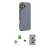 MARSİLYAN™- iPhone 16 Pro Kılıf Yankı Serisi - Siyah Bilvis 3D Mat Cam Ekran Koruyucu + Raze Metal Kamera Lens - BZ