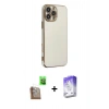 MARSİLYAN™- iPhone 16 Pro Kılıf Yankı Serisi - Siyah Bilvis 5in1 3D Magic Cam Ekran Koruyucu + Çöl Titanyum Raze Metal Kamera Lens
