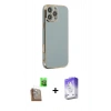 MARSİLYAN™- iPhone 16 Pro Kılıf Yankı Serisi - Siyah Bilvis 5in1 3D Magic Cam Ekran Koruyucu + Raze Metal Kamera Lens - CLTM
