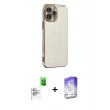 MARSİLYAN™- iPhone 16 Pro Kılıf Yankı Serisi - Siyah Bilvis 5in1 3D Magic Cam Ekran Koruyucu + Raze Metal Kamera Lens - BZ