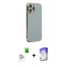 MARSİLYAN™- iPhone 16 Pro Kılıf Yankı Serisi - Siyah Bilvis 5in1 3D Magic Cam Ekran Koruyucu + Raze Metal Kamera Lens - BZ