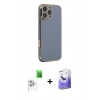 MARSİLYAN™- iPhone 16 Pro Kılıf Yankı Serisi - Siyah Bilvis 5in1 5D Magic Hayalet Cam Ekran Koruyucu + Raze Metal Kamera Lens - BZ