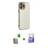 MARSİLYAN™- iPhone 16 Pro Kılıf Yankı Serisi - Siyah Bilvis 5in1 5D Magic Hayalet Cam Ekran Koruyucu + Raze Metal Kamera Lens - CLTM