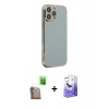 MARSİLYAN™- iPhone 16 Pro Kılıf Yankı Serisi - Siyah Bilvis 5in1 5D Magic Hayalet Cam Ekran Koruyucu + Raze Metal Kamera Lens - CLTM