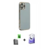 MARSİLYAN™- iPhone 16 Pro Kılıf Yankı Serisi - Siyah Bilvis 5in1 5D Magic Hayalet Cam Ekran Koruyucu + Raze Metal Kamera Lens - SH
