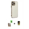 MARSİLYAN™- iPhone 16 Pro Kılıf Yankı Serisi - Siyah Buffer Cam Ekran Koruyucu + Raze Metal Kamera Lens - CLTM