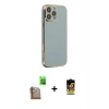 MARSİLYAN™- iPhone 16 Pro Kılıf Yankı Serisi - Siyah Buffer Cam Ekran Koruyucu + Raze Metal Kamera Lens - CLTM