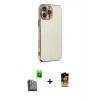 MARSİLYAN™- iPhone 16 Pro Kılıf Yankı Serisi - Siyah Buffer Cam Ekran Koruyucu + Raze Metal Kamera Lens - SH