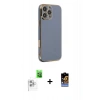 MARSİLYAN™- iPhone 16 Pro Kılıf Yankı Serisi - Siyah Buffer Hayalet Cam Ekran Koruyucu + Raze Metal Kamera Lens - BZ