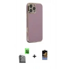 MARSİLYAN™- iPhone 16 Pro Kılıf Yankı Serisi - Siyah Buffer Hayalet Cam Ekran Koruyucu + Raze Metal Kamera Lens - SH
