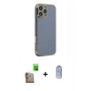 MARSİLYAN™- iPhone 16 Pro Kılıf Yankı Serisi - Siyah Joko Magic 5D Cam + Çöl Titanyum Raze Metal Kamera Lens