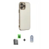 MARSİLYAN™- iPhone 16 Pro Kılıf Yankı Serisi - Siyah Joko Magic 5D Cam + Raze Metal Kamera Lens - SH