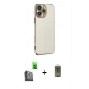MARSİLYAN™- iPhone 16 Pro Kılıf Yankı Serisi - Siyah Joko Magic 5D Hayalet Cam + Raze Metal Kamera Lens - SH