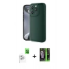 MARSİLYAN™- iPhone 16 Pro Kılıf Yankı Yansıma Özel Seri - Şeffaf 360 Full Body Arka Koruyucu + Beyaz Raze Metal Kamera Lens