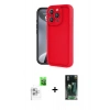 MARSİLYAN™- iPhone 16 Pro Kılıf Yankı Yansıma Özel Seri - Siyah 360 Mat Full Body Arka Koruyucu + Raze Metal Kamera Lens - BZ