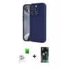 MARSİLYAN™- iPhone 16 Pro Kılıf Yankı Yansıma Özel Seri - Siyah 360 Mat Full Body Arka Koruyucu + Raze Metal Kamera Lens - BZ