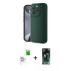 MARSİLYAN™- iPhone 16 Pro Kılıf Yankı Yansıma Özel Seri - Siyah 360 Mat Full Body Arka Koruyucu + Raze Metal Kamera Lens - BZ
