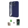 MARSİLYAN™- iPhone 16 Pro Kılıf Yankı Yansıma Özel Seri - Siyah 360 Mat Full Body Arka Koruyucu + Raze Metal Kamera Lens - CLTM