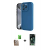 MARSİLYAN™- iPhone 16 Pro Kılıf Yankı Yansıma Özel Seri - Siyah 360 Mat Full Body Arka Koruyucu + Raze Metal Kamera Lens - CLTM