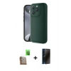 MARSİLYAN™- iPhone 16 Pro Kılıf Yankı Yansıma Özel Seri - Siyah 3D Antistatik Hayalet Cam Ekran Koruyucu + Raze Metal Kamera Lens - CLTM