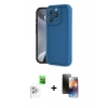 MARSİLYAN™- iPhone 16 Pro Kılıf Yankı Yansıma Özel Seri - Siyah 3D Antistatik Mat Seramik Nano Ekran Koruyucu + Beyaz Raze Metal Kamera Lens