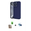 MARSİLYAN™- iPhone 16 Pro Kılıf Yankı Yansıma Özel Seri - Siyah 3D Antistatik Seramik Nano Ekran Koruyucu + Raze Metal Kamera Lens - CLTM