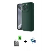 MARSİLYAN™- iPhone 16 Pro Kılıf Yankı Yansıma Özel Seri - Siyah 3D Antistatik Seramik Nano Ekran Koruyucu + Raze Metal Kamera Lens - SH