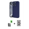MARSİLYAN™- iPhone 16 Pro Kılıf Yankı Yansıma Özel Seri - Siyah Bilvis 3D Mat Cam Ekran Koruyucu + Raze Metal Kamera Lens - SH