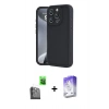 MARSİLYAN™- iPhone 16 Pro Kılıf Yankı Yansıma Özel Seri - Siyah Bilvis 5in1 3D Magic Cam Ekran Koruyucu + Siyah Raze Metal Kamera Lens