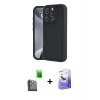 MARSİLYAN™- iPhone 16 Pro Kılıf Yankı Yansıma Özel Seri - Siyah Bilvis 5in1 5D Magic Hayalet Cam Ekran Koruyucu + Siyah Raze Metal Kamera Lens