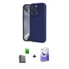 MARSİLYAN™- iPhone 16 Pro Kılıf Yankı Yansıma Özel Seri - Siyah Bilvis 5in1 5D Magic Hayalet Cam Ekran Koruyucu + Siyah Raze Metal Kamera Lens