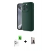 MARSİLYAN™- iPhone 16 Pro Kılıf Yankı Yansıma Özel Seri - Siyah Bilvis Hayalet Cam Ekran Koruyucu + Raze Metal Kamera Lens - BZ